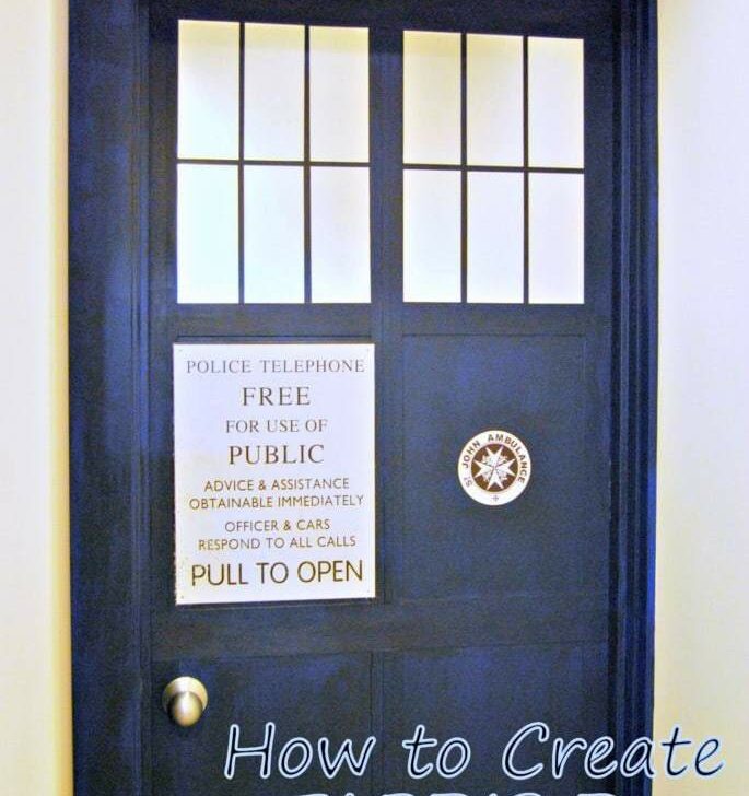 Follow these simple steps to turn a plain hollow core door into the entrance to the TARDIS! This is the perfect DIY project for any Doctor Who fan. Via The Handyman's Daughter