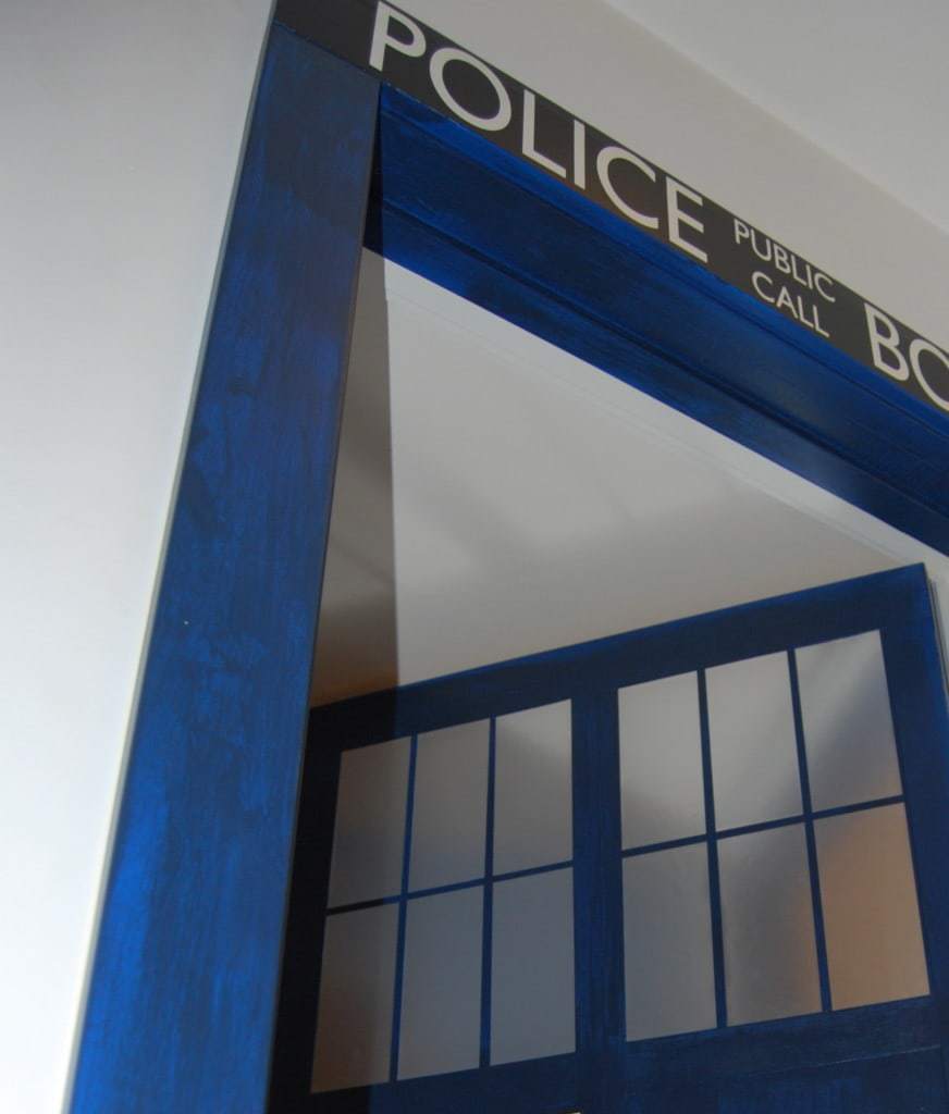 TARDIS door frame painted to match