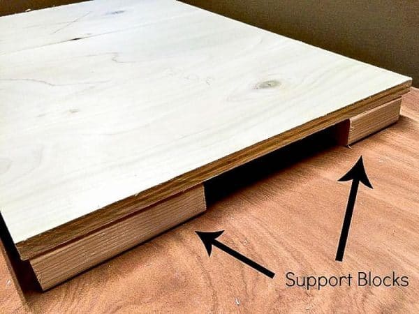 Elevate the piece to be cut so the blade doesn't ruin your work surface.