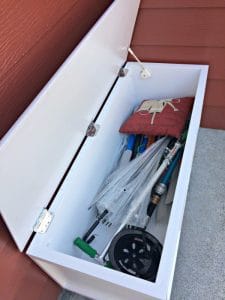 outdoor storage bench open