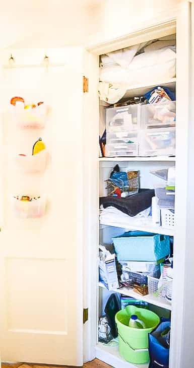 Our linen closet was a disaster before I organized it with Daiso products!