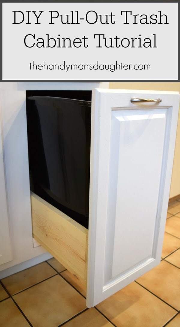 DIY PullOut Trash Tutorial Pinterest image The Handyman's