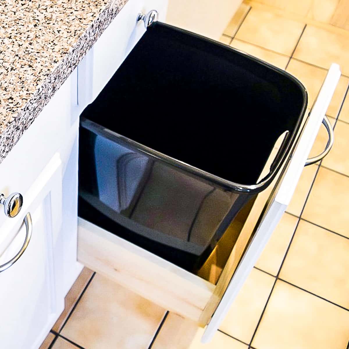 DIY pull out trash can cabinet