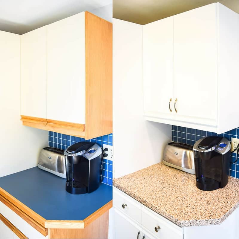 Tips For Updating Melamine Cabinets With Oak Trim The Handyman S