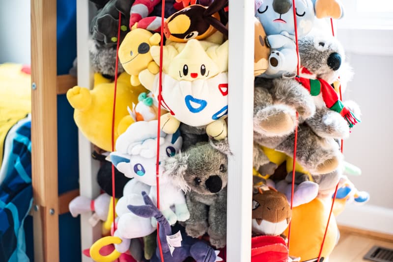 DIY stuffed animal zoo filled with plush pokemon