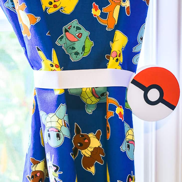 pokeball magnetic curtain tie backs