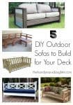 collage of DIY outdoor sofa photos with text overlay