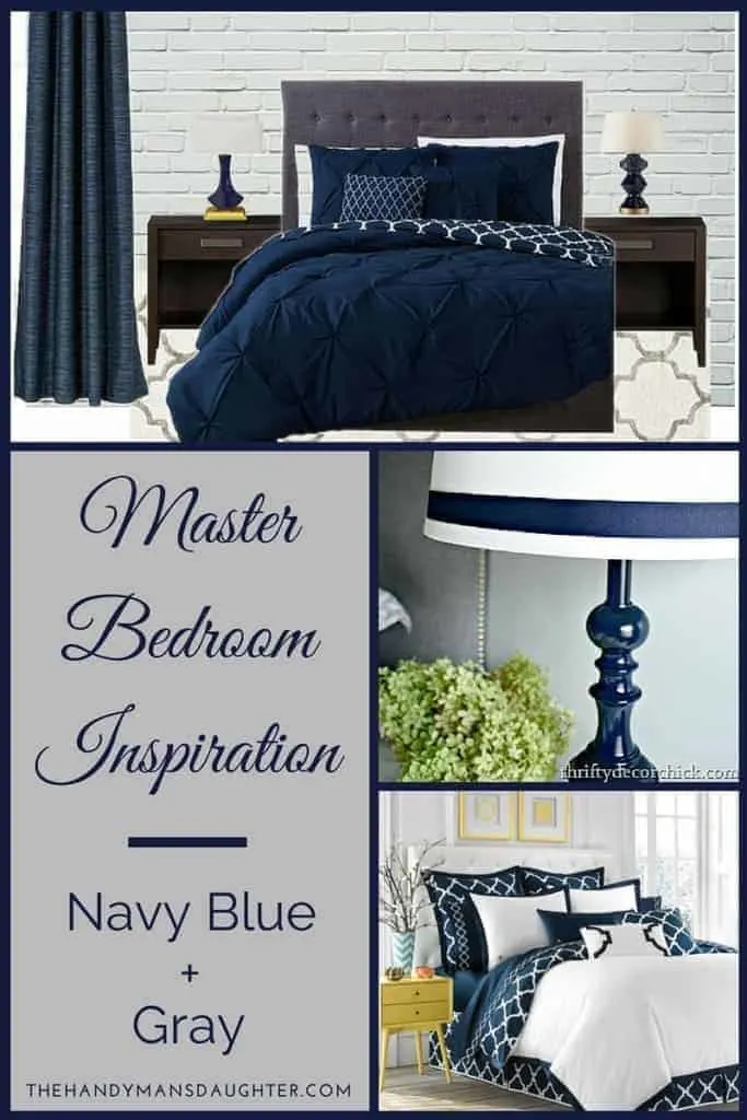 Navy Blue And Gray Bedroom Ideas The, Gray Headboard What Color Comforter