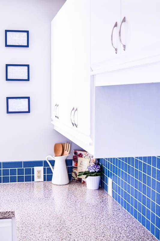 blue and white kitchen