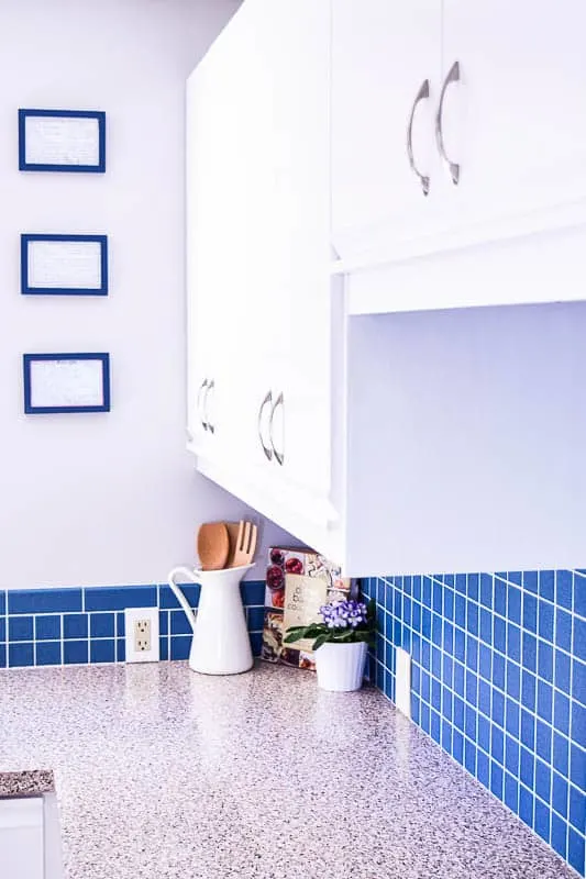 blue and white kitchen