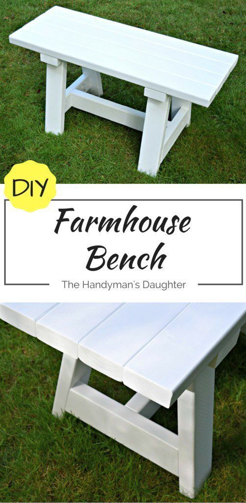 DIY Farmhouse Bench for Small Tables - The Handyman's Daughter