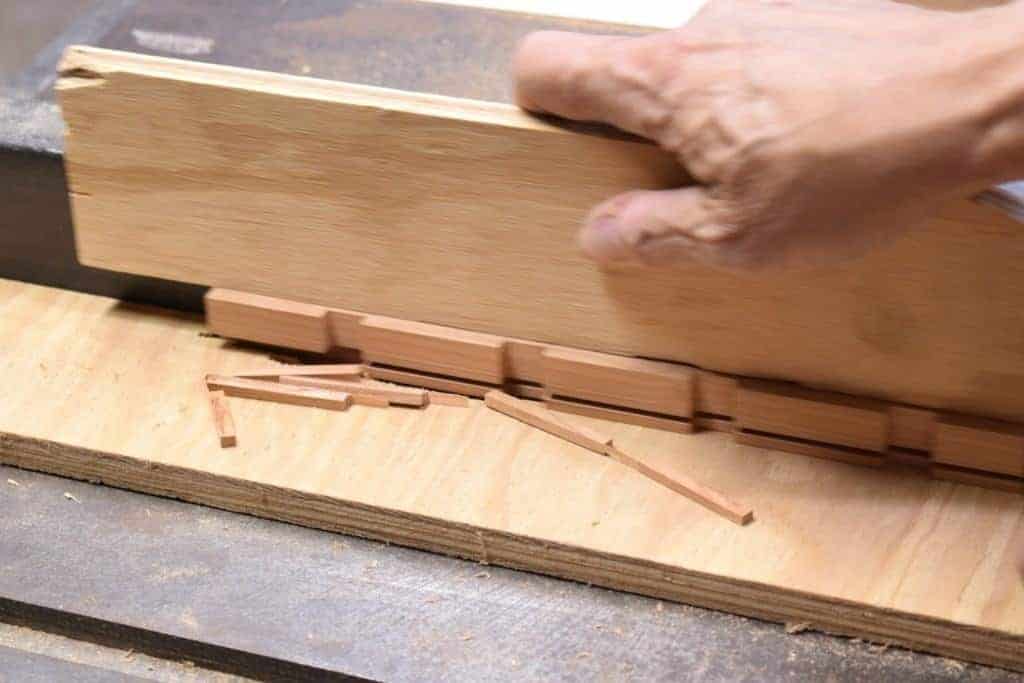 cutting the groove for the plywood backing The Handyman's Daughter