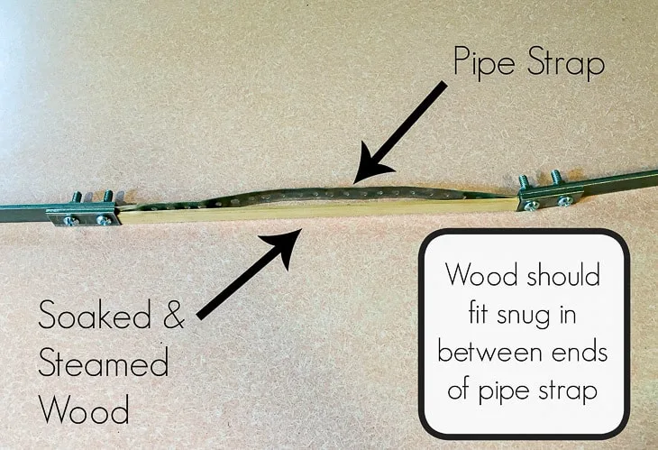 bending jig for curved slats of DIY wall sconce