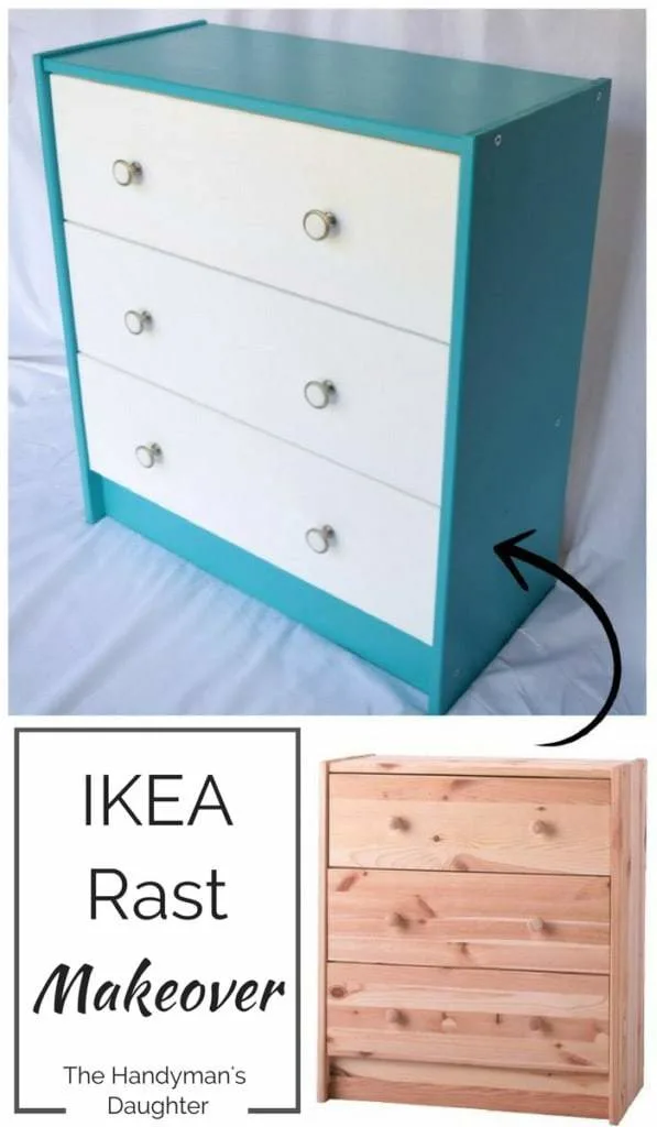 IKEA rast dresser before and after painting