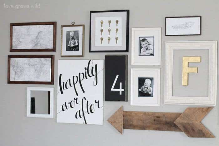 This DIY arrow wall decor makes a gallery wall stand out!