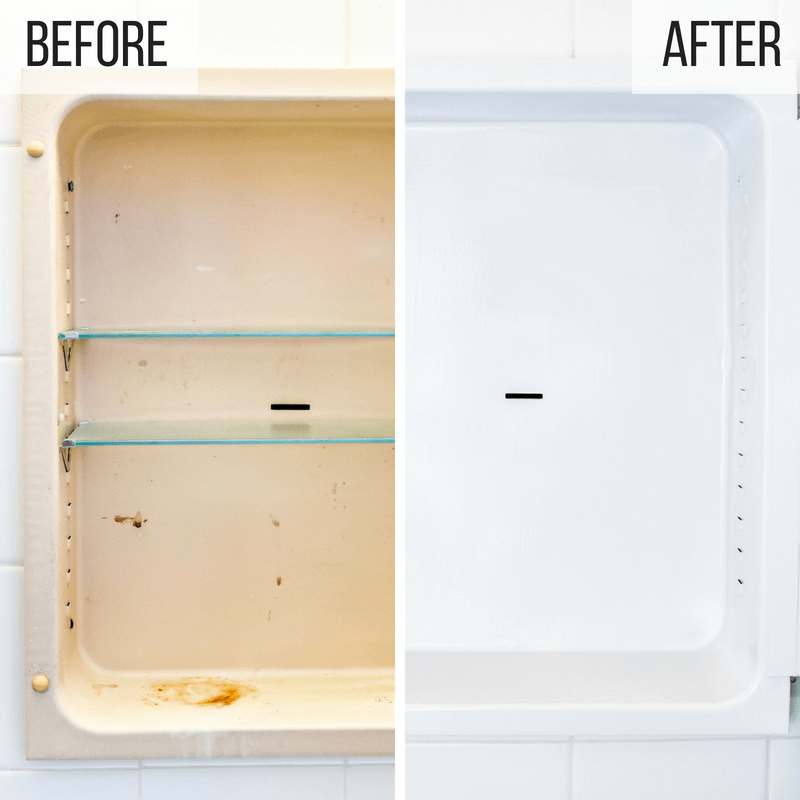 old metal medicine cabinet before and after
