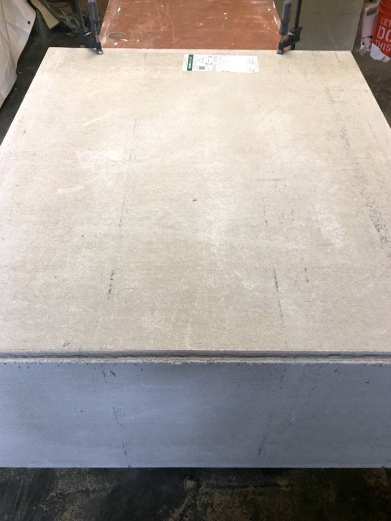 bending cement backer board along score line