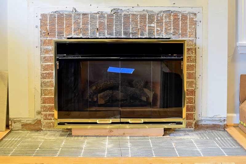 original brick fireplace