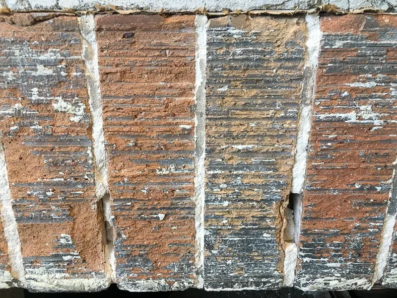 damage to brick fireplace after demolition
