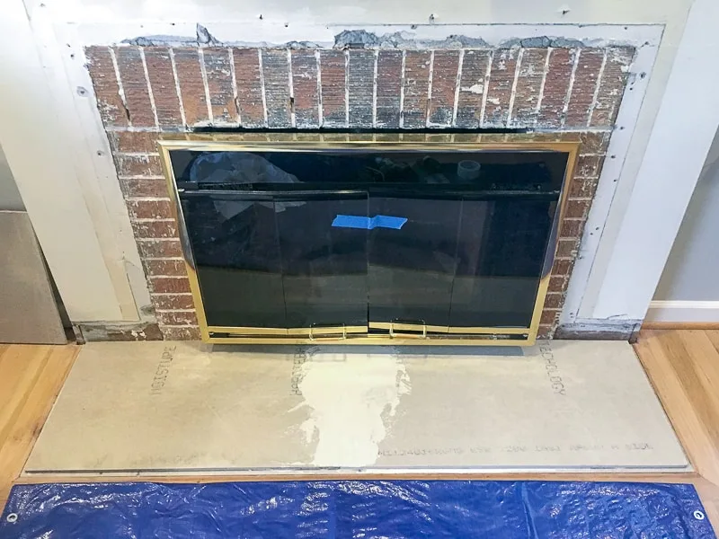 fireplace remodel with new hearth built