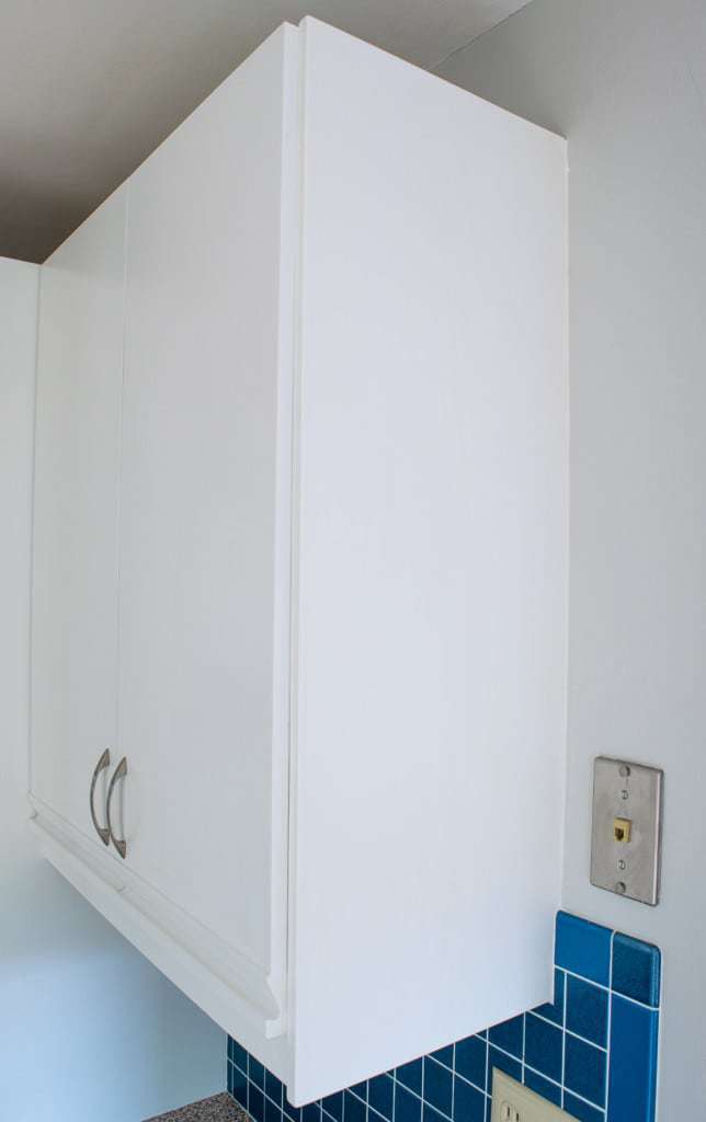 This blank cabinet side panel will be perfect for displaying my Starbucks city mugs collection.