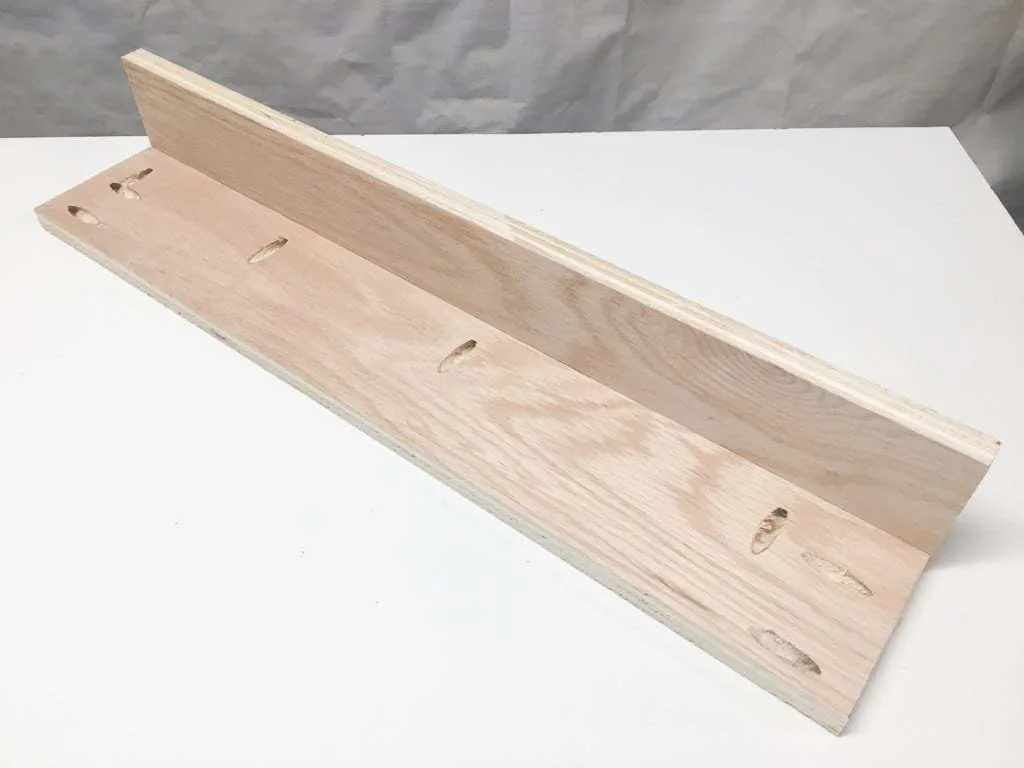 L shaped bracket made of ¾" plywood