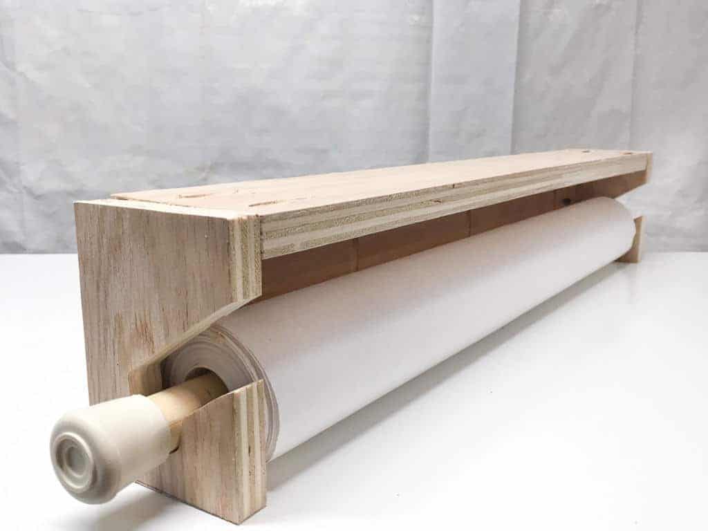 Butcher Paper Roll Dispenser Leather & Wood Kraft Paper Holder