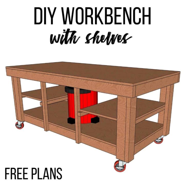 DIY workbench with shelves model