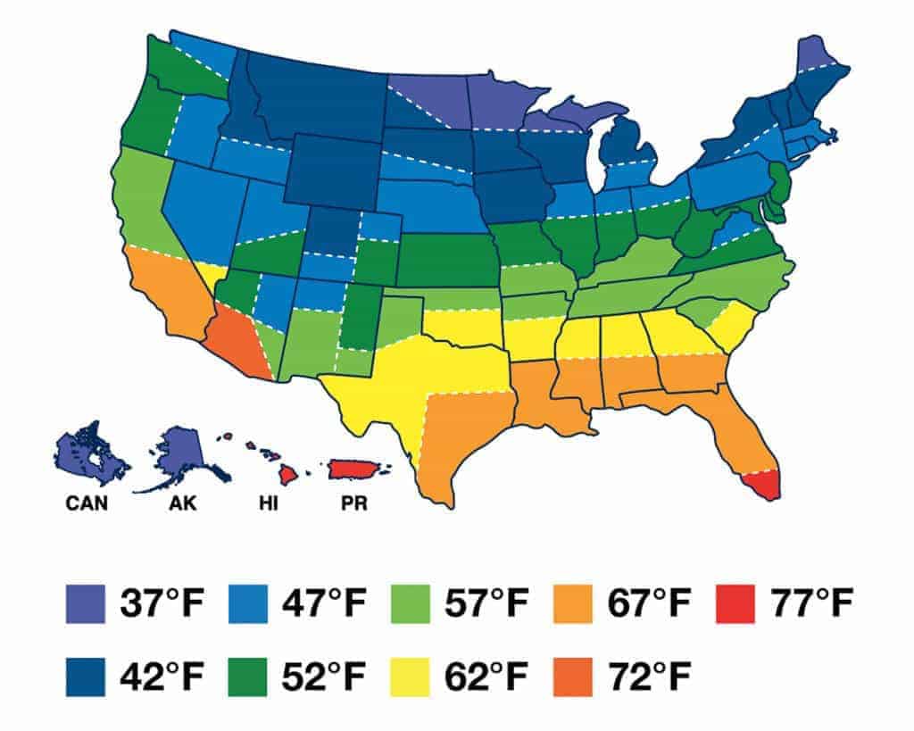 The heating capacity of your tankless water heater depends on the ground temperature of your pipes.