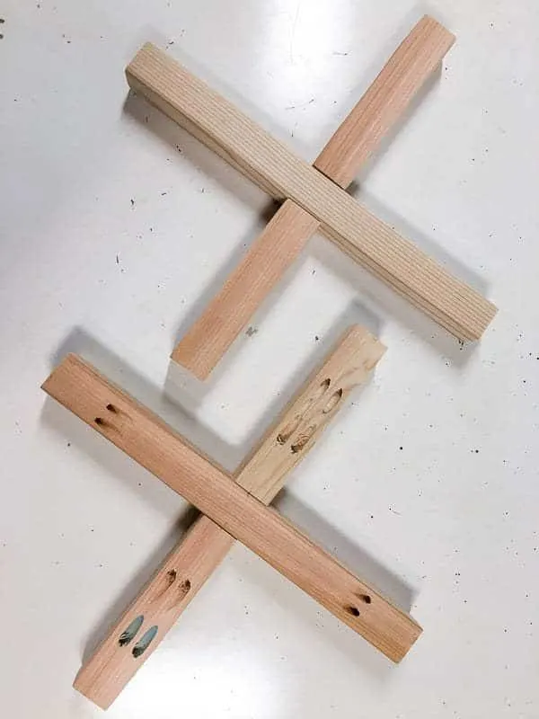 X shaped end table base