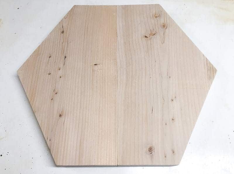 two half hexagon shaped boards matched together