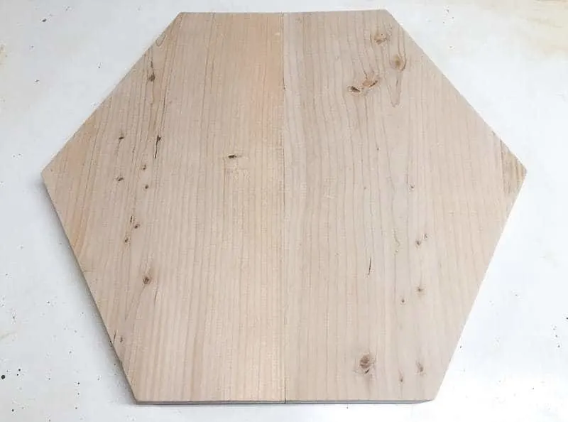 two half hexagon shaped boards matched together