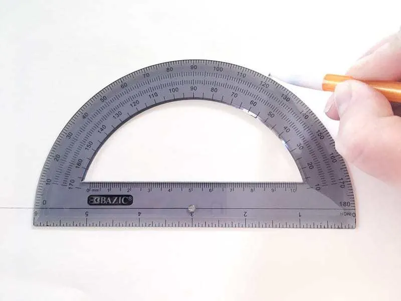 protractor and pencil