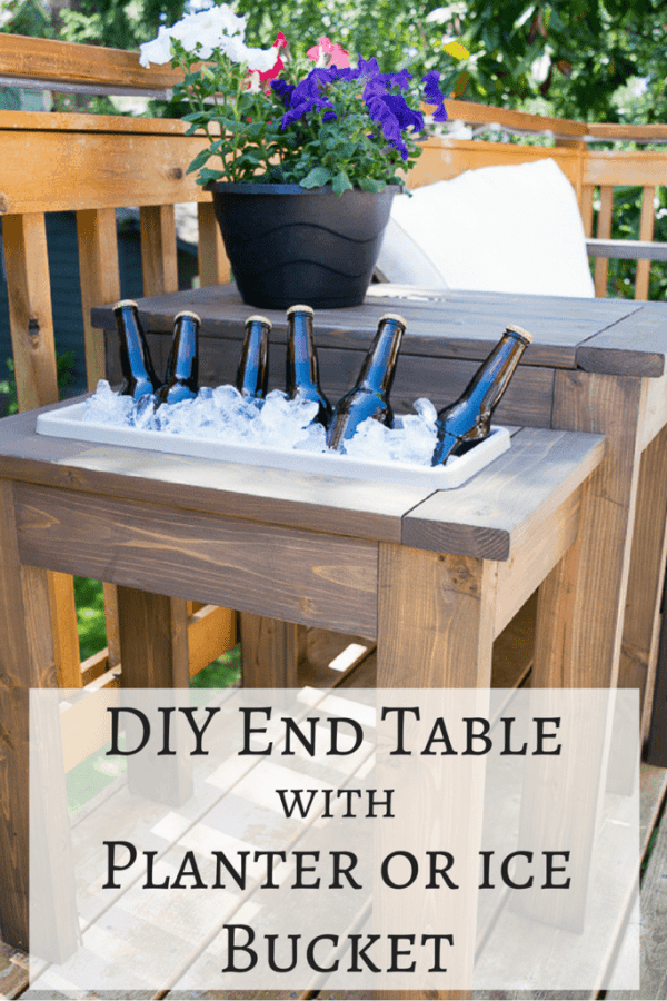 DIY End Table with Built In Planter or Ice Bucket The