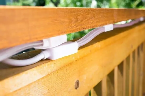 power bricks for outdoor rope lights under deck railing