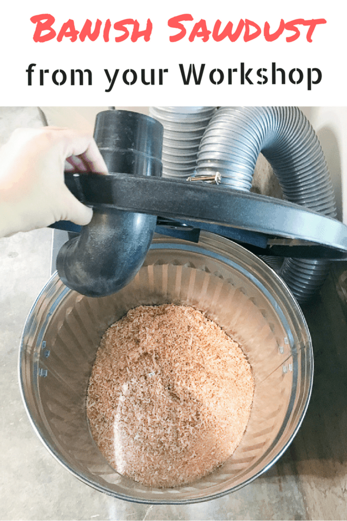 sawdust in trash can separator with cyclone lid