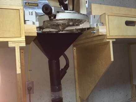 dust saw hood miter table under gulp station workbench collector projects lumberjocks diy thehandymansdaughter genius woodworking