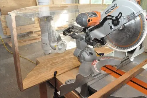 Plexiglass miter saw dust hood