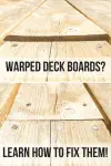 warped deck board before and after
