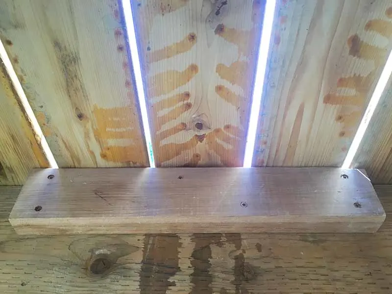 2X4 screwed in under warped board