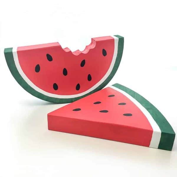 painted wooden watermelon slices