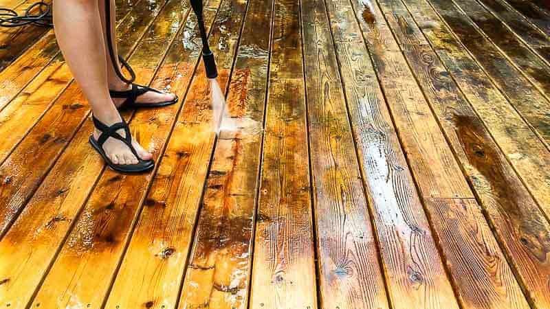 power washing deck