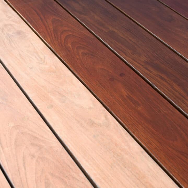 how to stain a deck with before and after photos
