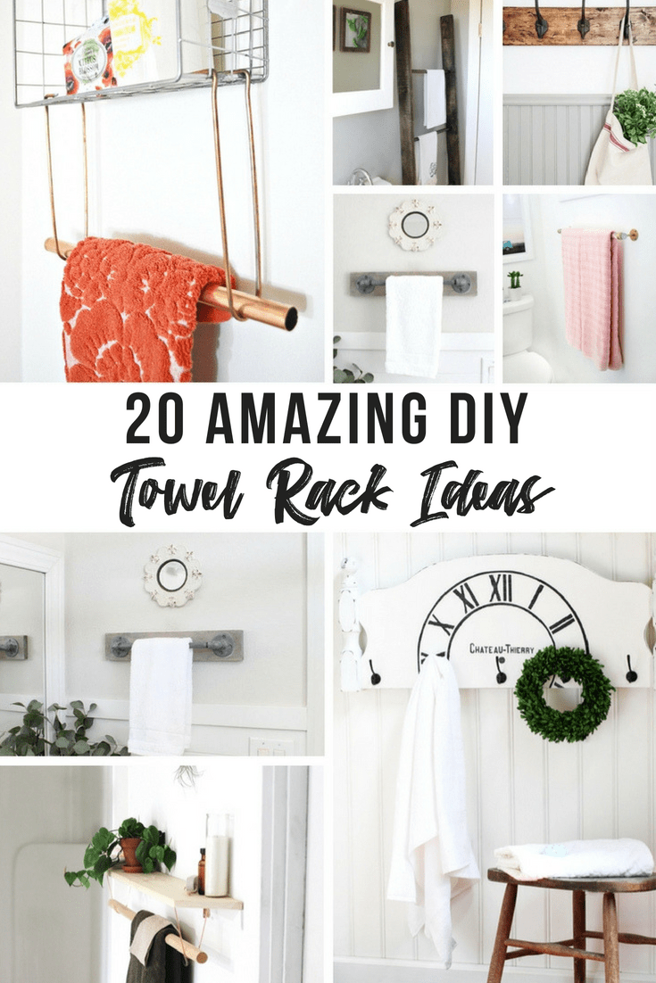 20 Genius DIY Towel Rack Ideas - The Handyman's Daughter