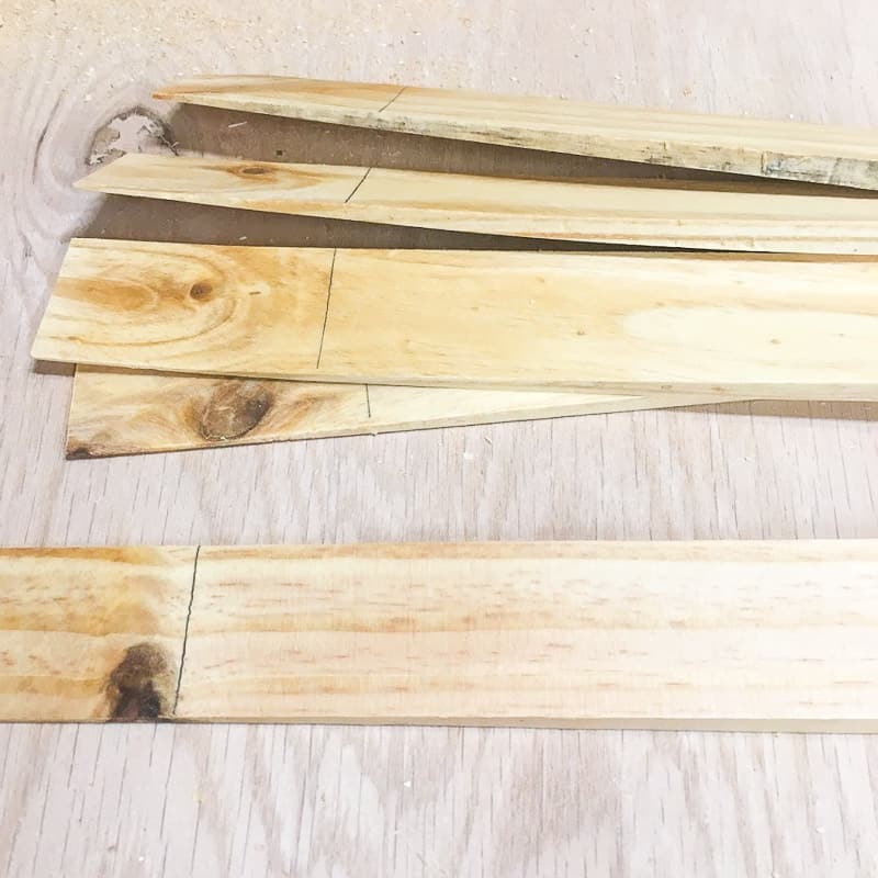 wood shims with knots to be trimmed off