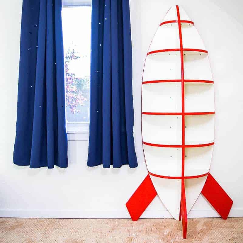 DIY Rocket Bookshelf for Space Themed Bedroom The Handyman's Daughter