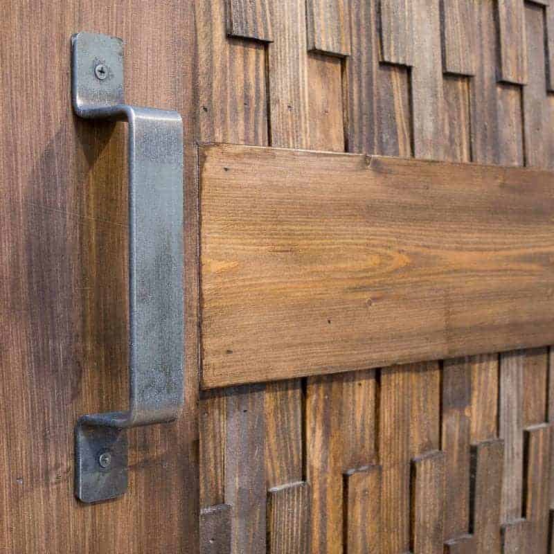 Diy Sliding Barn Door With Wood Shim Panels The Handyman S Daughter Diy Sliding Barn Door With Wood Shim Panels