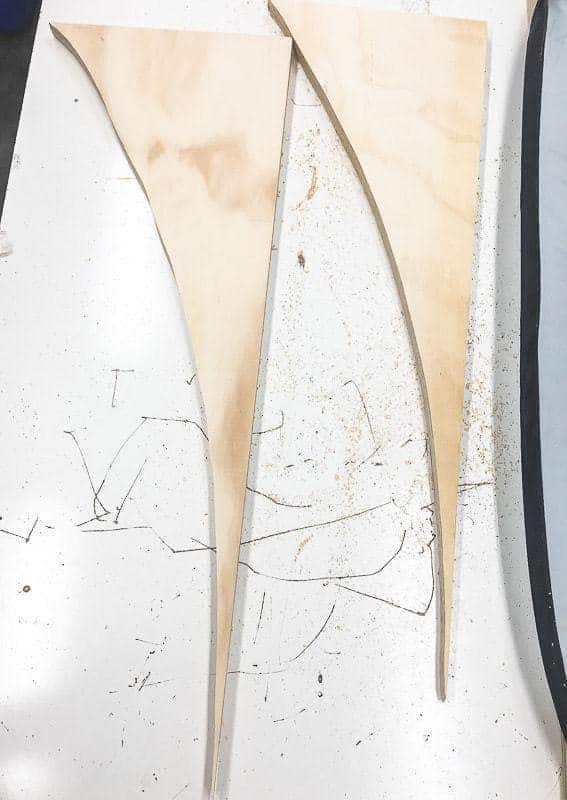 angled scraps of plywood for elevating the back of the dust hood