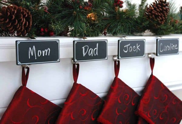 These name tag stocking holders makes sure everyone gets the right one.