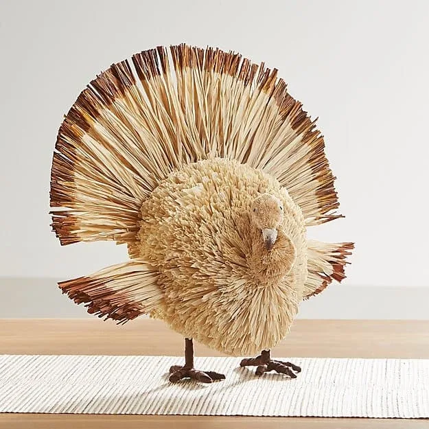 raffia turkey decoration from Crate and Barrel